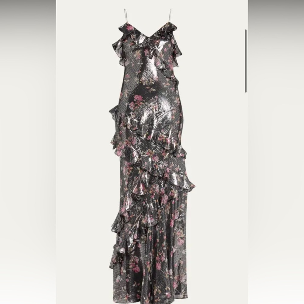 love shack fancy  floral silk maxi dress